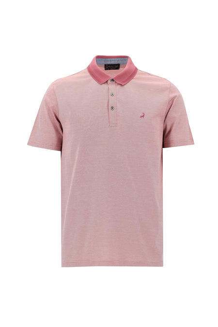 Şarap Bordo Polo Yaka Regular Fit Nakışlı Merserize Pamuk T-shirt