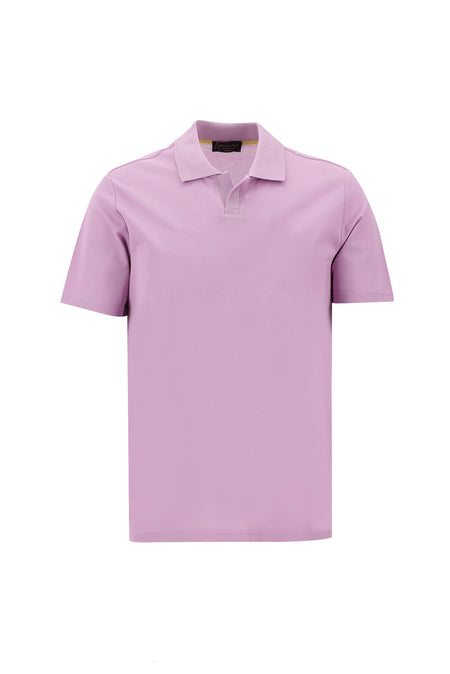 Lila Polo Yaka Regular Fit Merserize Pamuk T-shirt
