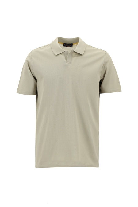 Açık Vizon Polo Yaka Regular Fit Merserize Pamuk T-shirt