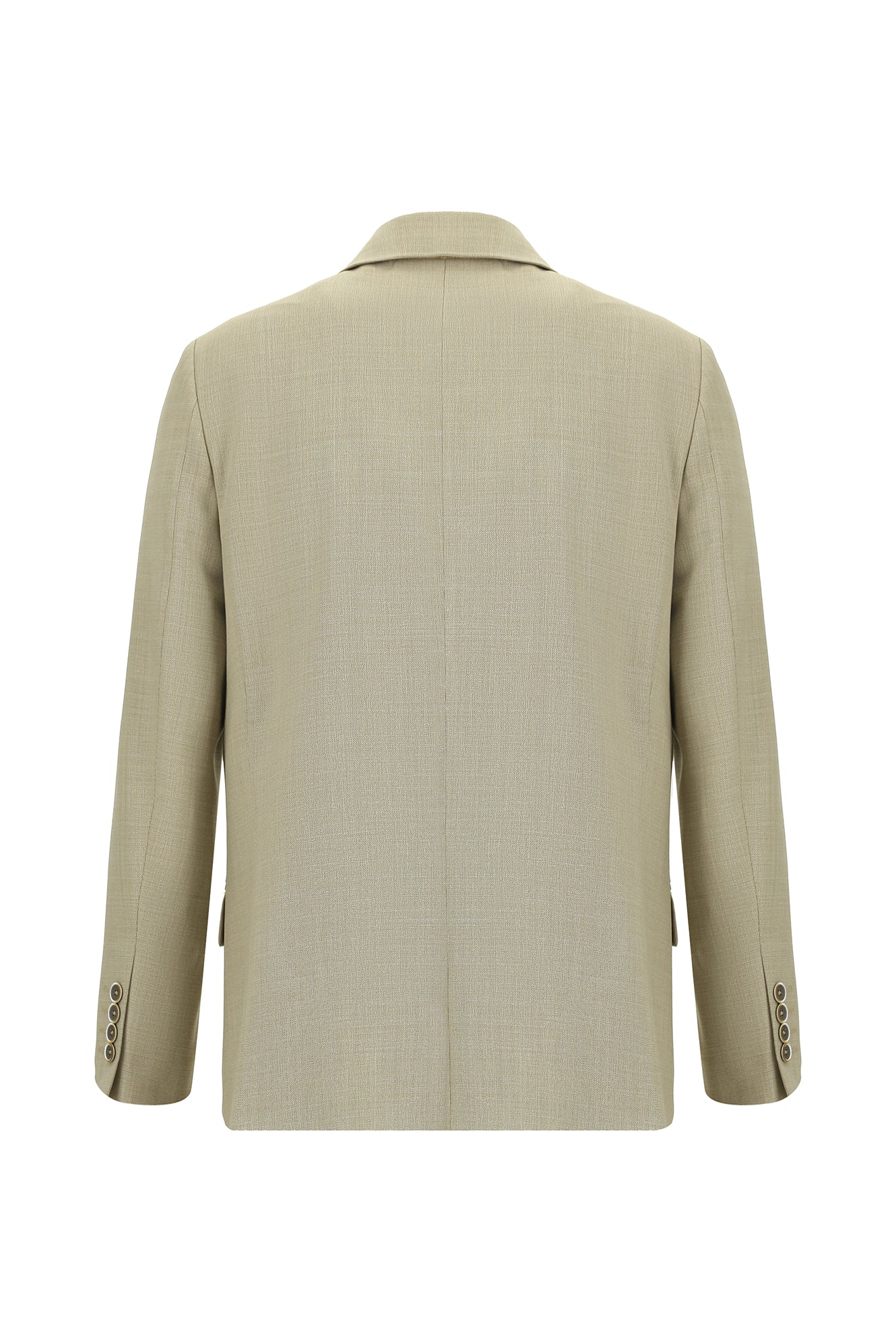 Koyu Bej Relaxed Fit Rahat Kesim Yünlü Klasik Desenli Ceket