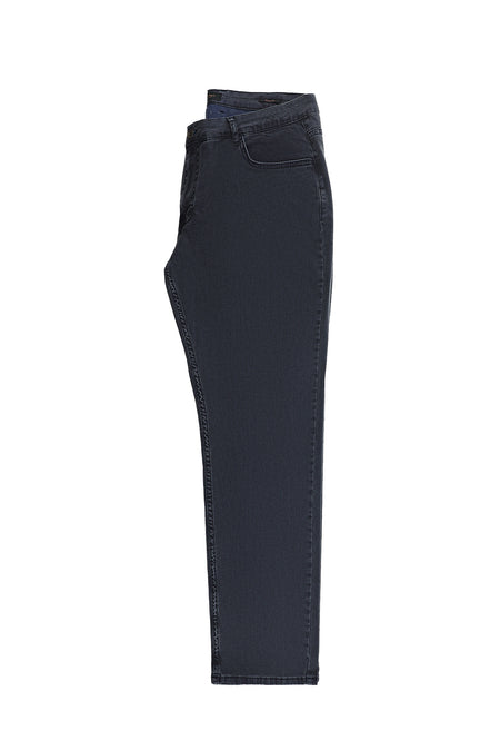 Koyu Lacivert Relaxed Fit Rahat Kesim Likralı Denim Look Pantolon