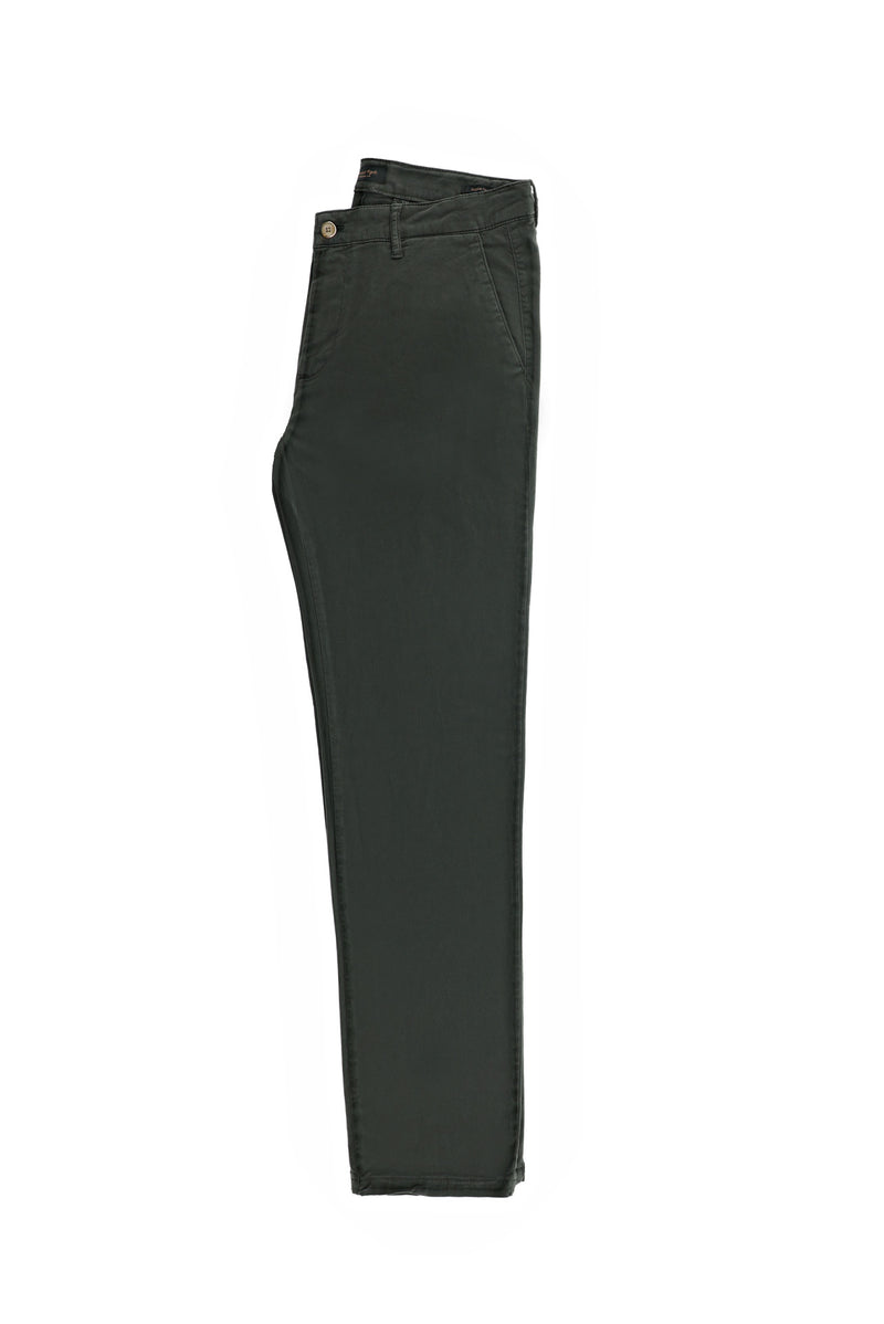 Koyu Haki Regular Fit Likralı Kanvas / Chino Pantolon