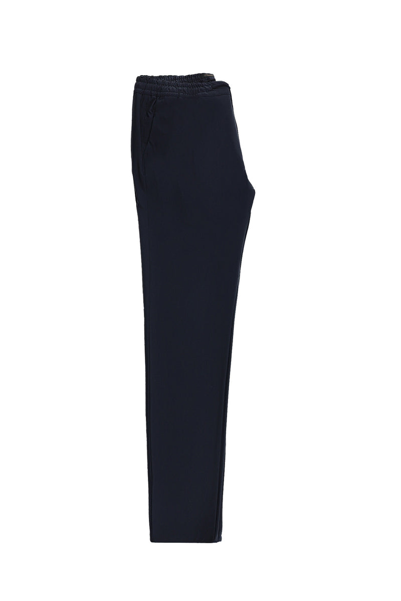 Koyu Lacivert Slim Fit Dar Kesim Likralı Beli Lastikli İpli Pantolon