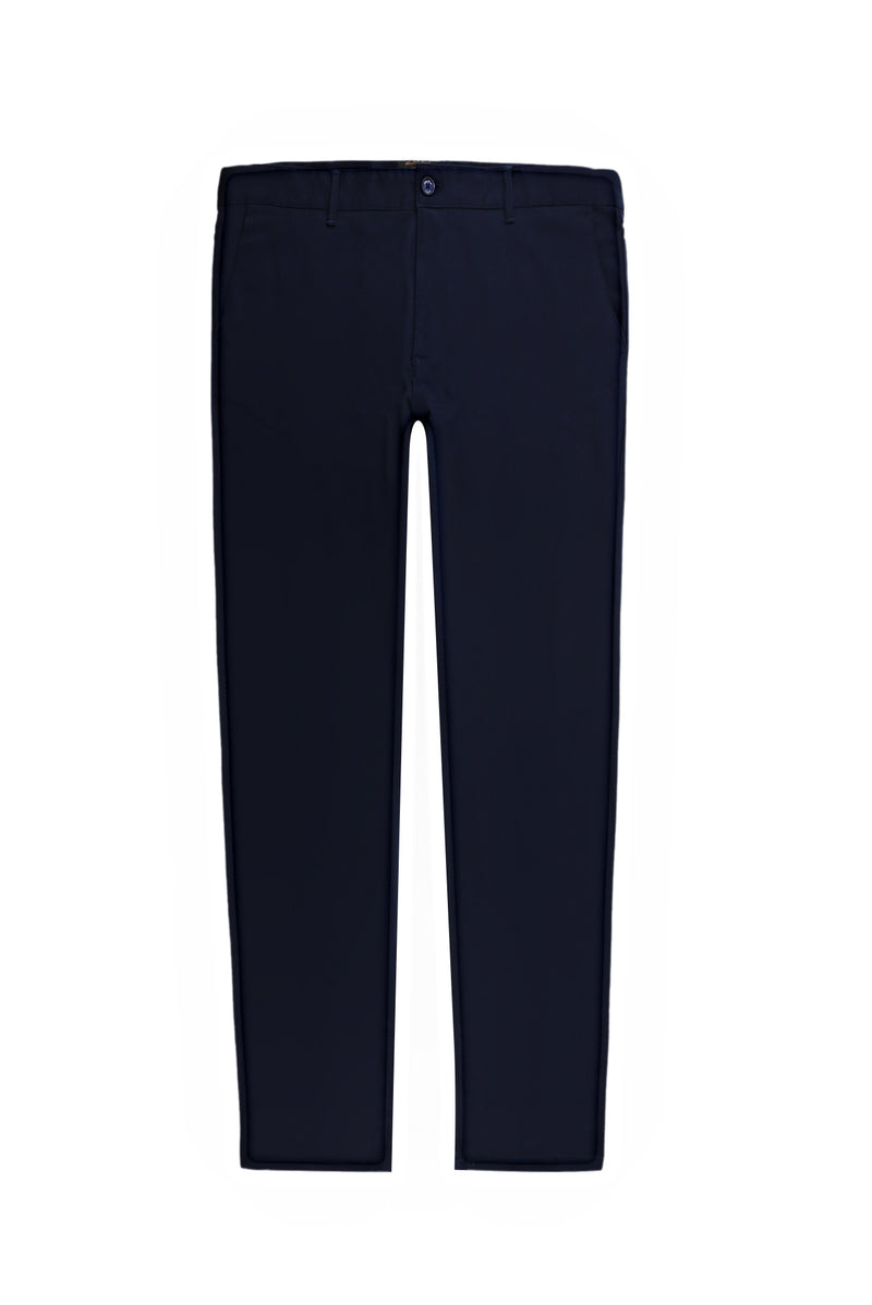Koyu Lacivert Relaxed Fit Rahat Kesim Likralı Kanvas / Chino Pantolon