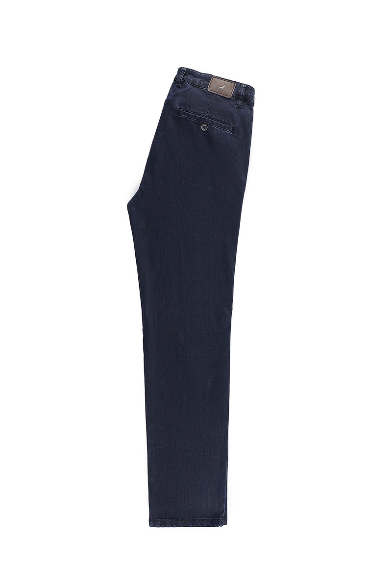 Koyu Lacivert Relaxed Fit Rahat Kesim Likralı Denim Look Pantolon