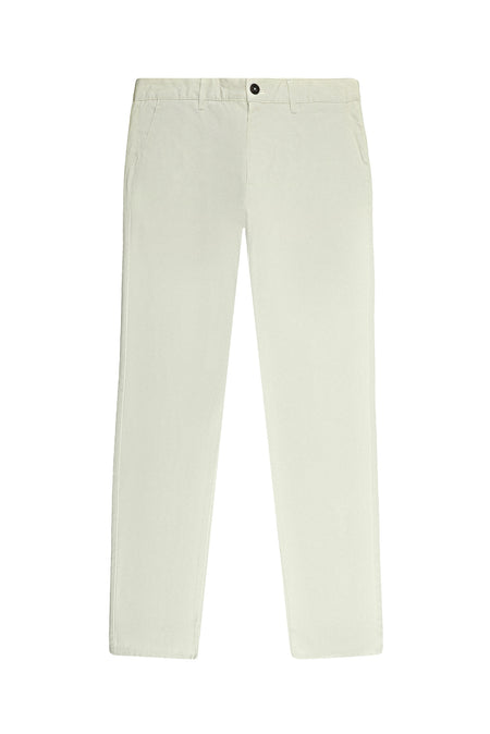 Krem Regular Fit Desenli Likralı Kanvas / Chino Pantolon