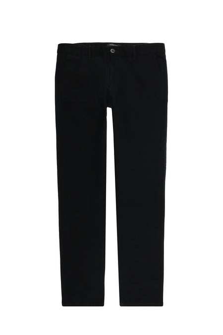 Siyah Regular Fit Desenli Likralı Kanvas / Chino Pantolon
