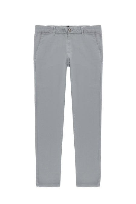 Açık Gri Regular Fit Desenli Likralı Kanvas / Chino Pantolon