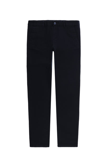 Orta Lacivert Regular Fit Desenli Likralı Kanvas / Chino Pantolon
