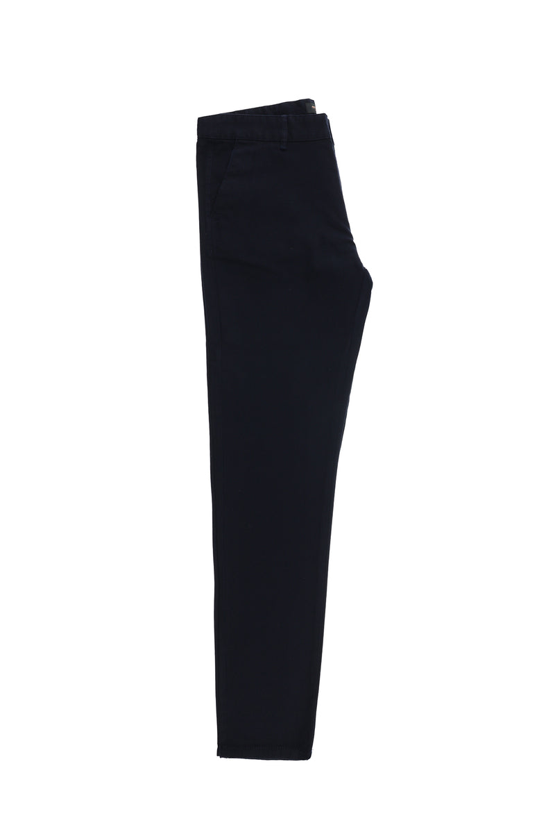 Orta Lacivert Regular Fit Desenli Likralı Kanvas / Chino Pantolon
