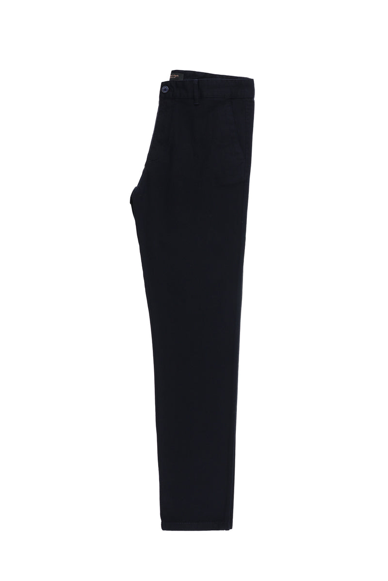 Orta Lacivert Regular Fit Desenli Likralı Kanvas / Chino Pantolon