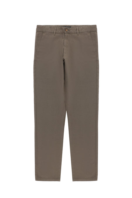 Orta Vizon Regular Fit Desenli Likralı Kanvas / Chino Pantolon