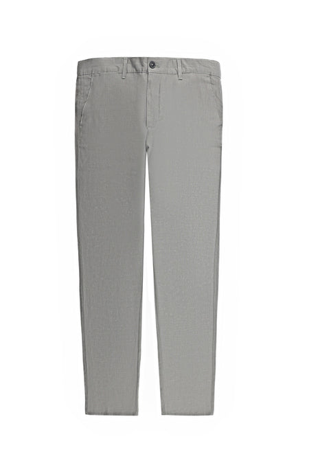 Orta Gri Regular Fit Keten Pantolon