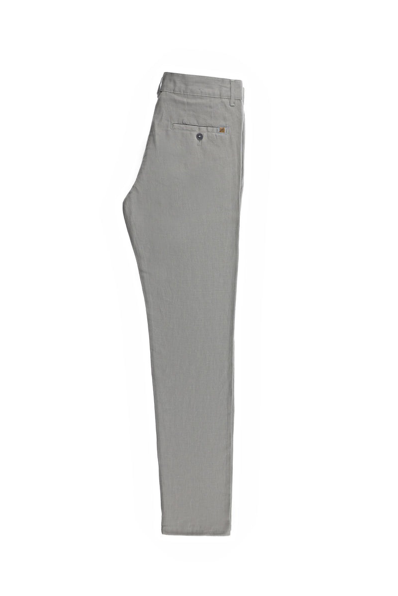 Orta Gri Regular Fit Keten Pantolon