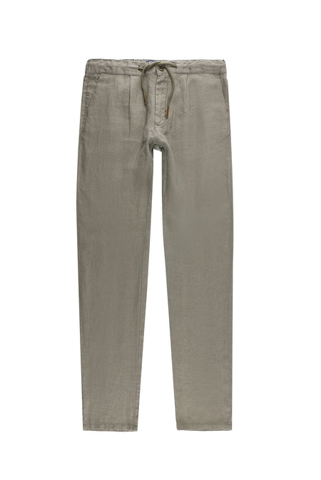 Safari Regular Fit Beli Lastikli İpli Keten Pantolon
