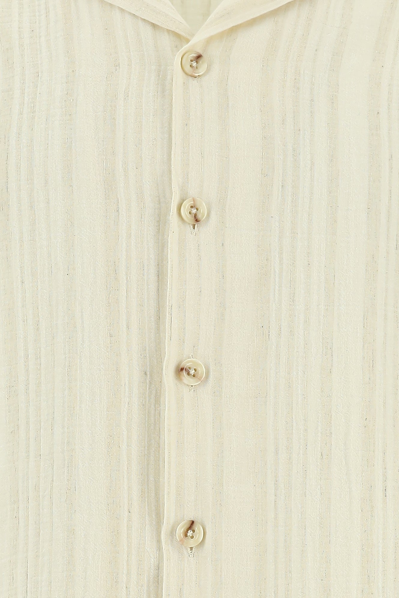 Açık Bej Uzun Kol Oversize Müslin Pamuklu Keten Gömlek