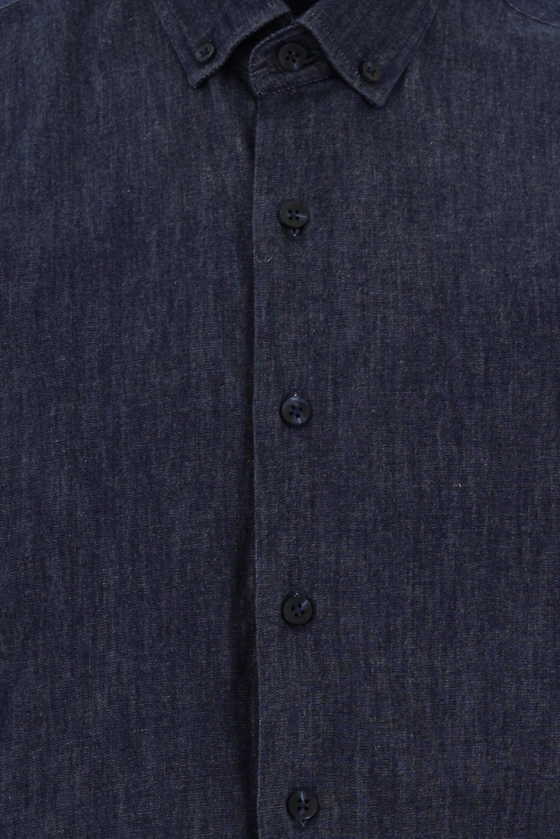 İndigo Uzun Kol Slim Fit Dar Kesim Denim Pamuk Gömlek