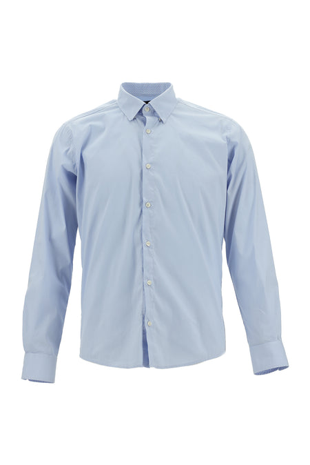 Uçuk Mavi Uzun Kol Slim Fit Dar Kesim Klasik Pamuklu Gömlek