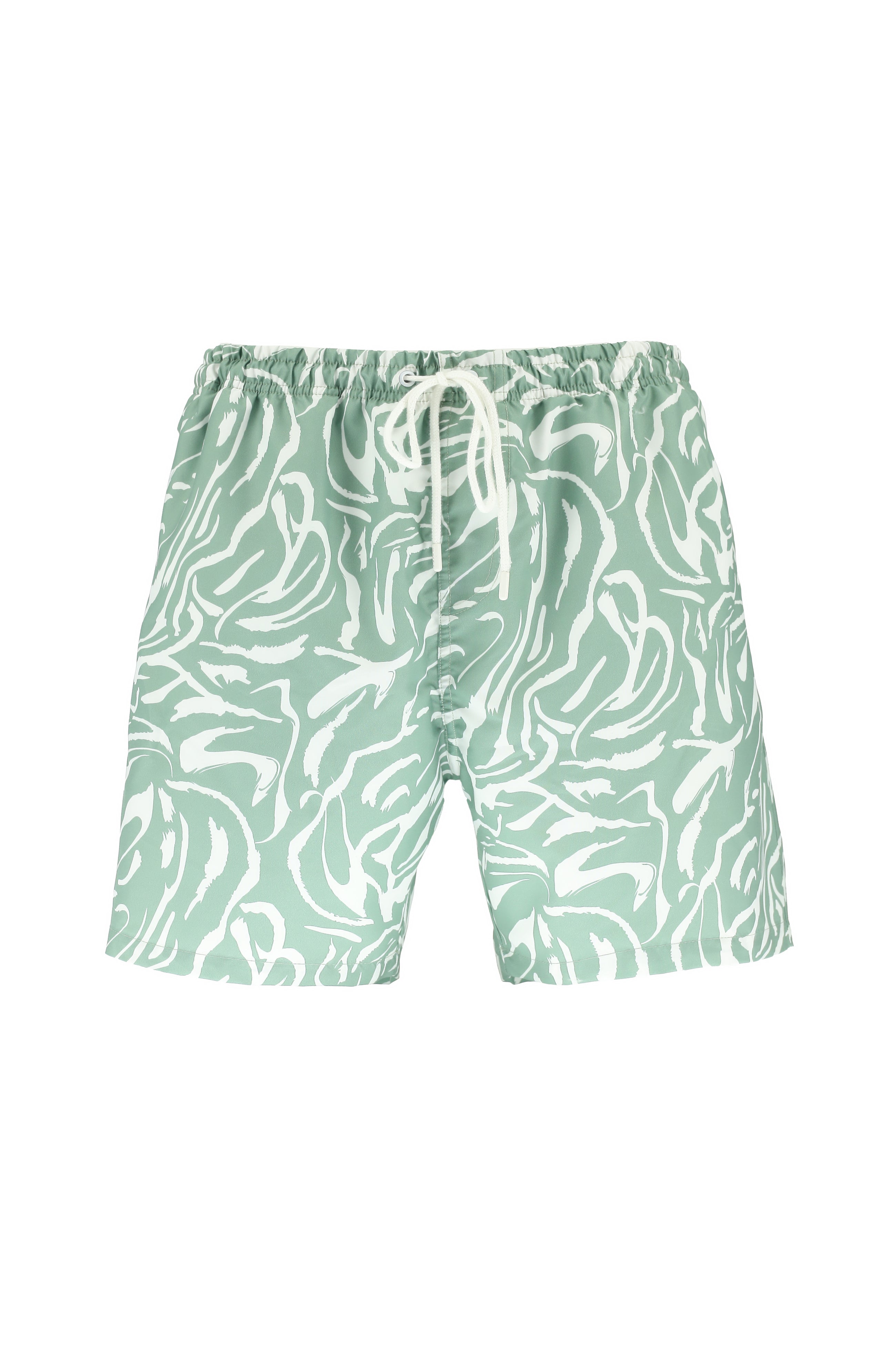 Orta Haki Desenli Deniz Şortu