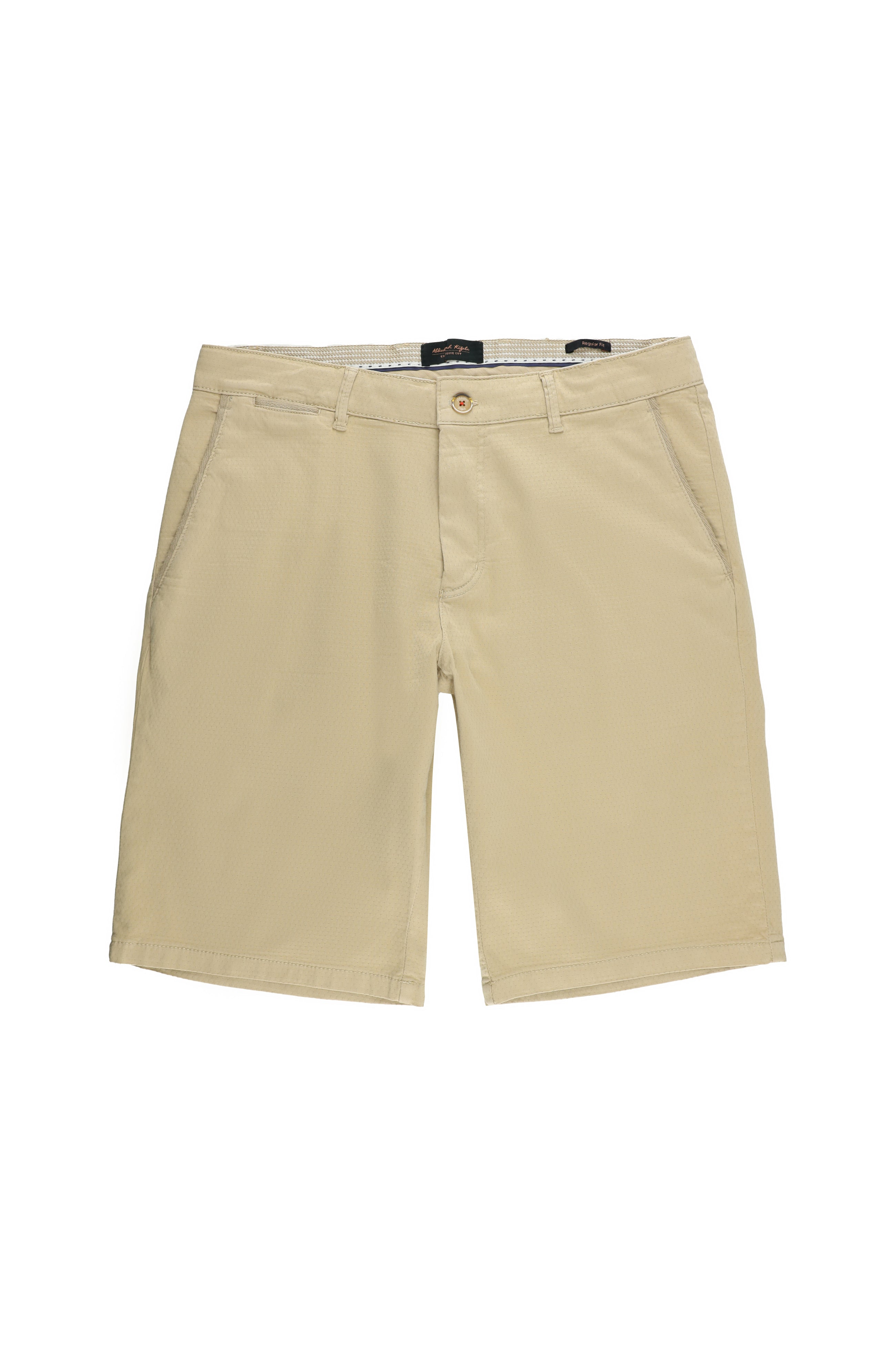 Açık Bej Regular Fit Likralı Bermuda Şort