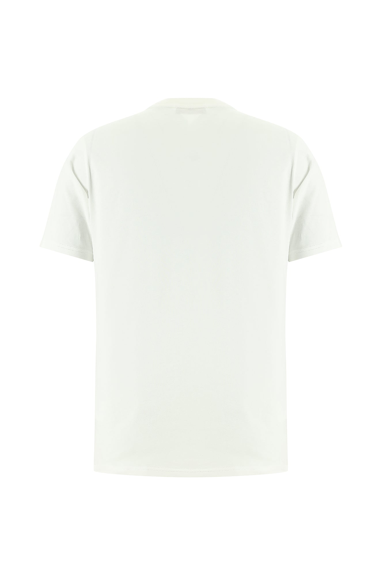 Ekru Bisiklet Yaka Regular Fit Baskılı Pamuk T-shirt