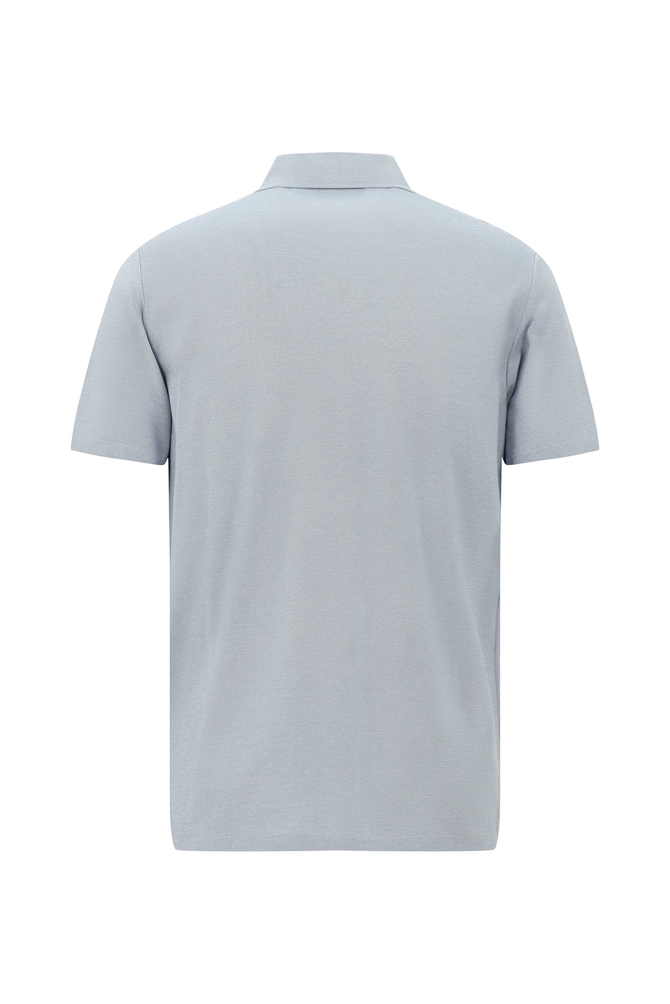 Bulut Gri Regular Fit Desenli Nakışlı Merserize Pamuk Polo Yaka T-shirt