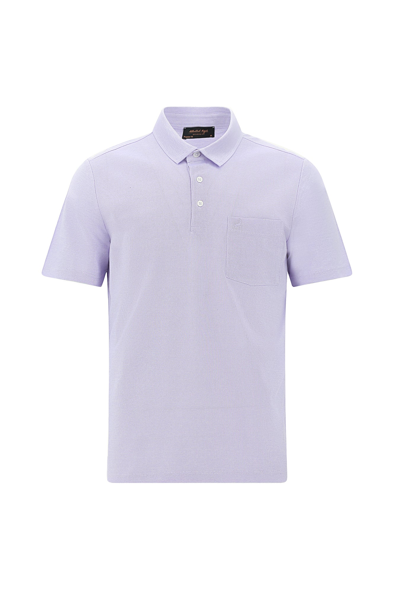 Lila Regular Fit Desenli Nakışlı Merserize Pamuk Polo Yaka T-shirt