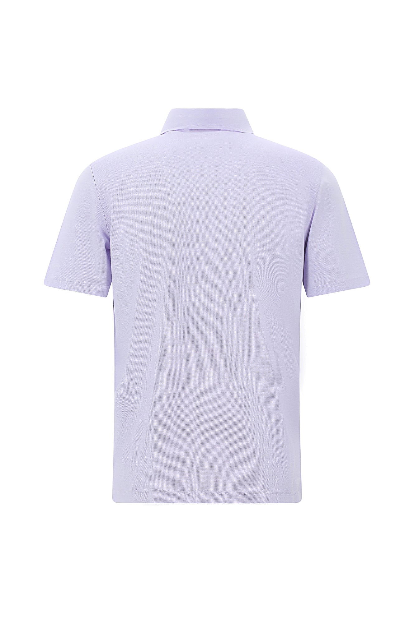 Lila Regular Fit Desenli Nakışlı Merserize Pamuk Polo Yaka T-shirt