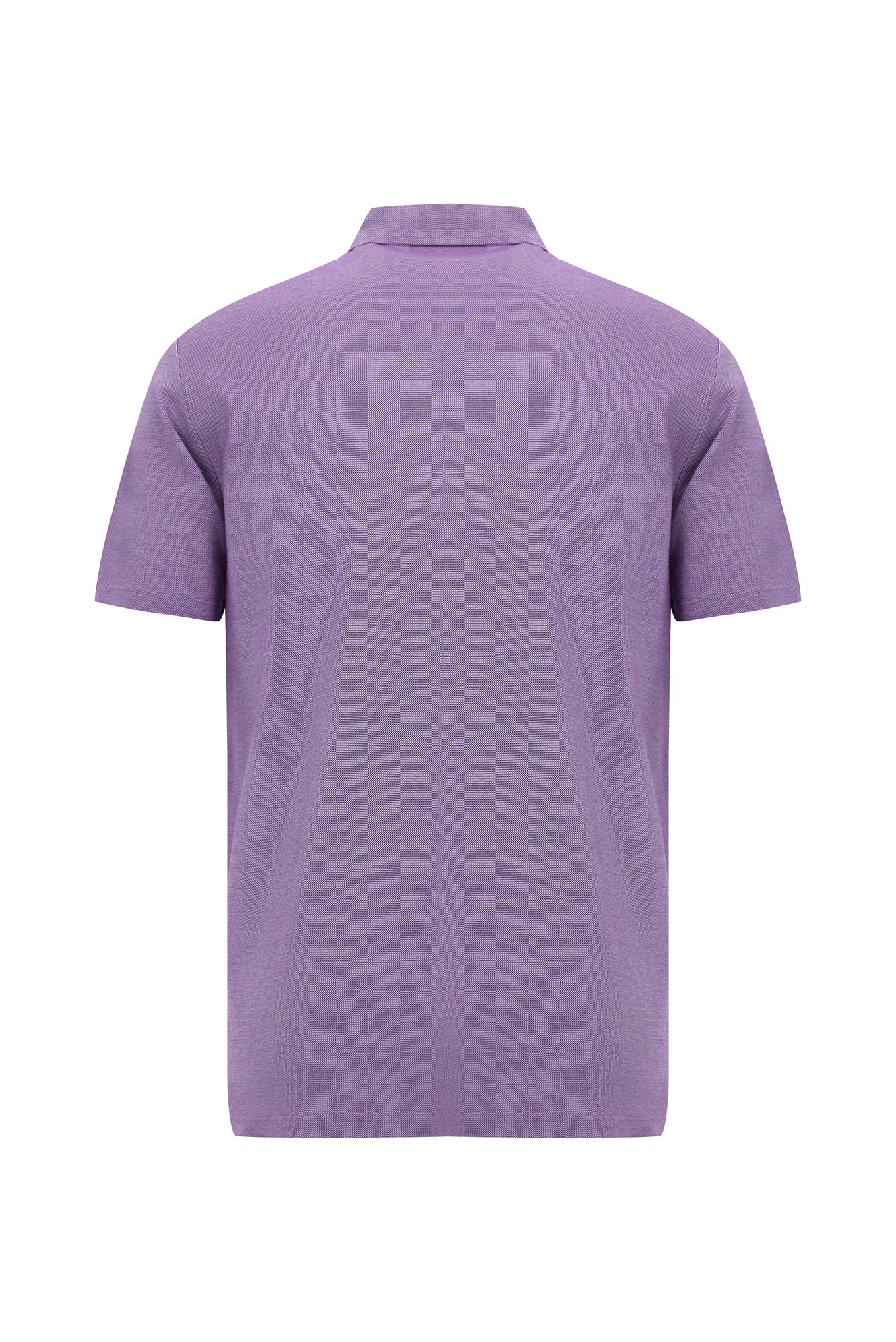 Orta Mor Regular Fit Desenli Nakışlı Merserize Pamuk Polo Yaka T-shirt