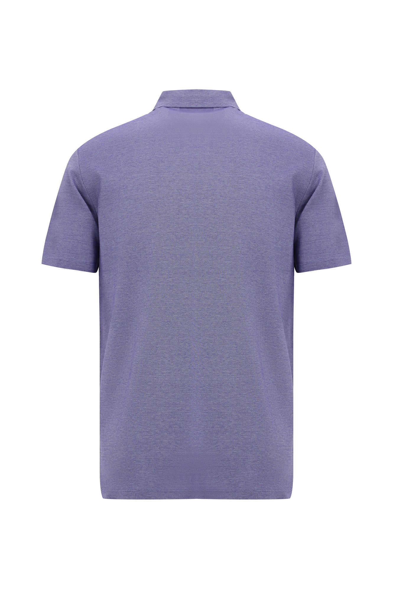 Koyu Mor Regular Fit Desenli Nakışlı Merserize Pamuk Polo Yaka T-shirt