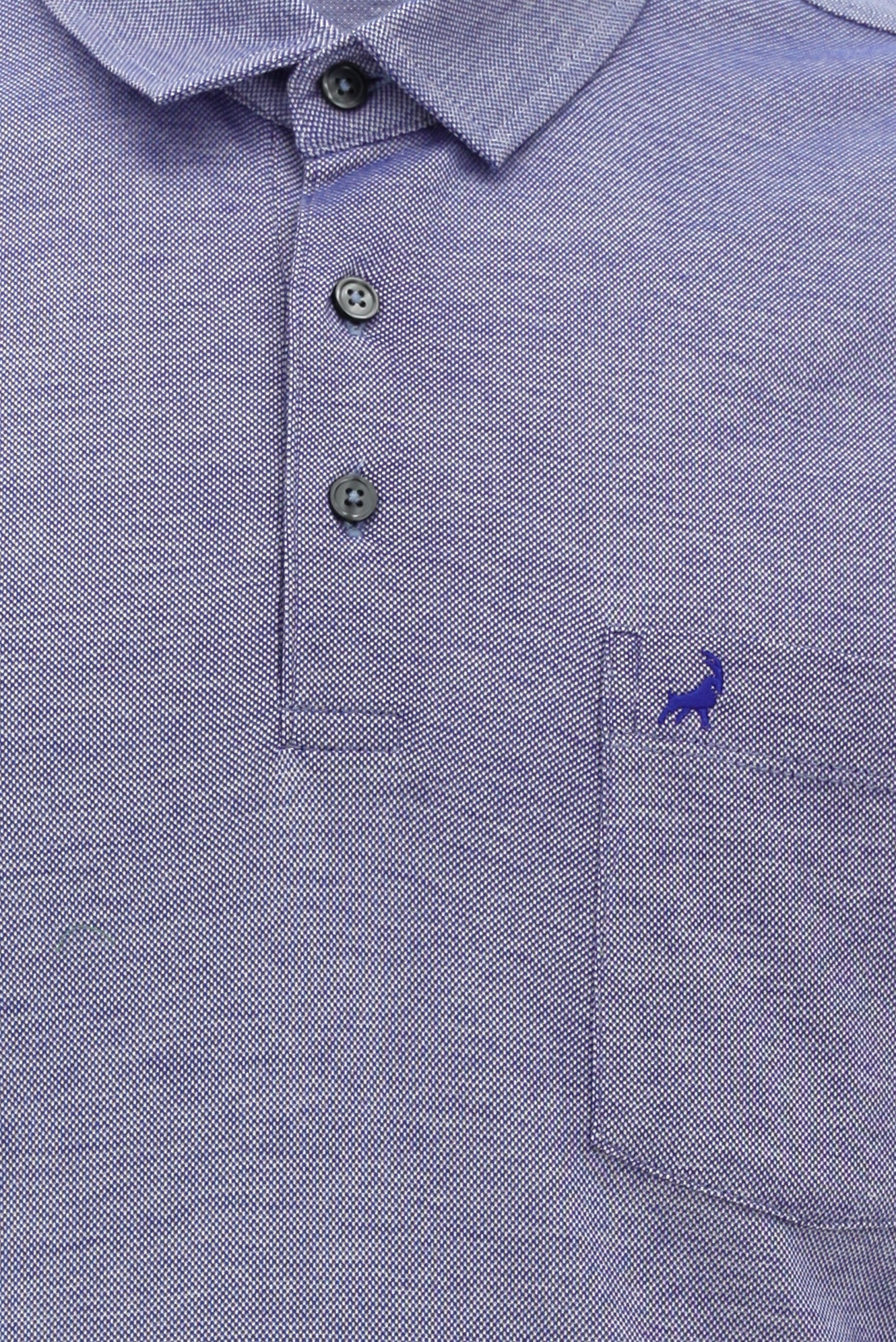 Koyu Mor Regular Fit Desenli Nakışlı Merserize Pamuk Polo Yaka T-shirt