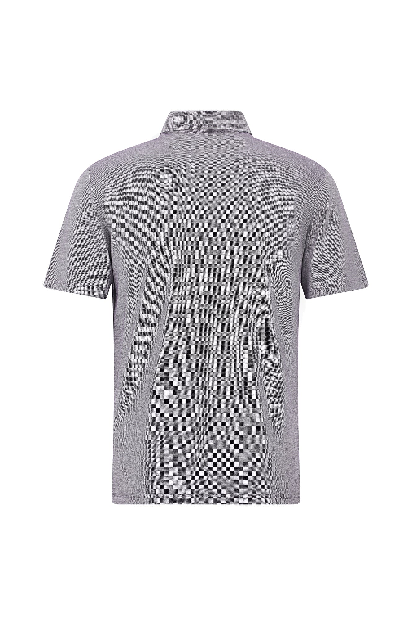 Mor Regular Fit Desenli Nakışlı Merserize Pamuk Polo Yaka T-shirt