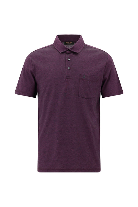Açık Antrasit Regular Fit Desenli Nakışlı Merserize Pamuk Polo Yaka T-shirt