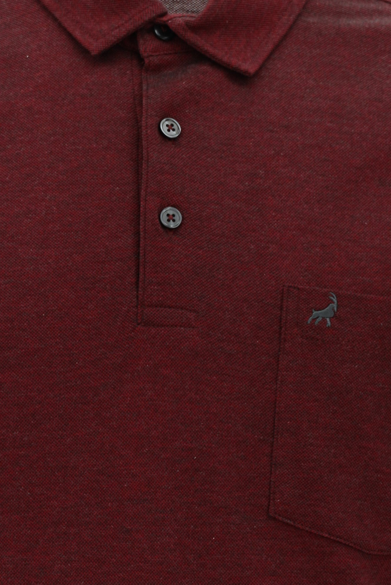 Koyu Antrasit Melanj Regular Fit Desenli Nakışlı Merserize Pamuk Polo Yaka T-shirt