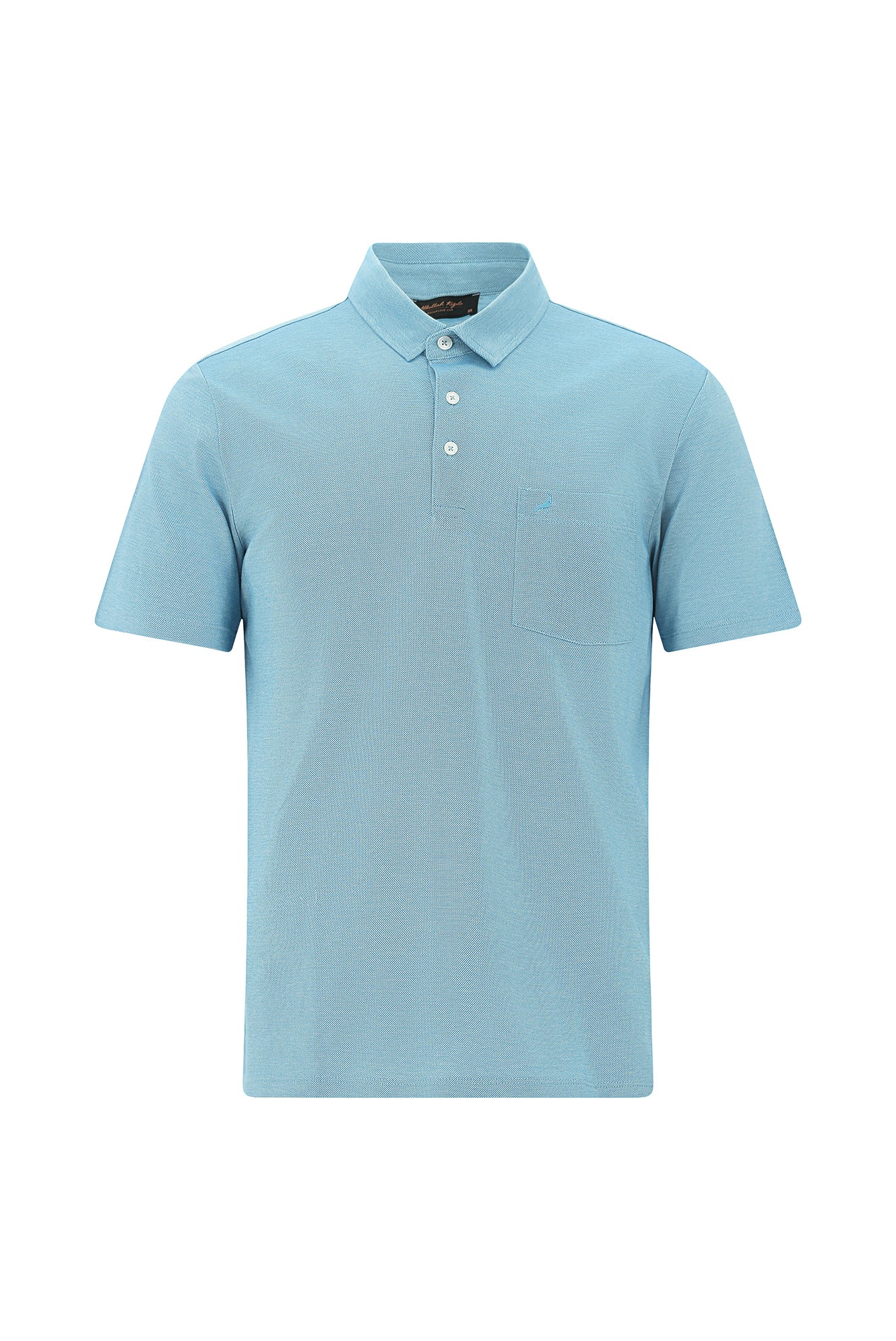 Koyu Turkuaz Regular Fit Desenli Nakışlı Merserize Pamuk Polo Yaka T-shirt