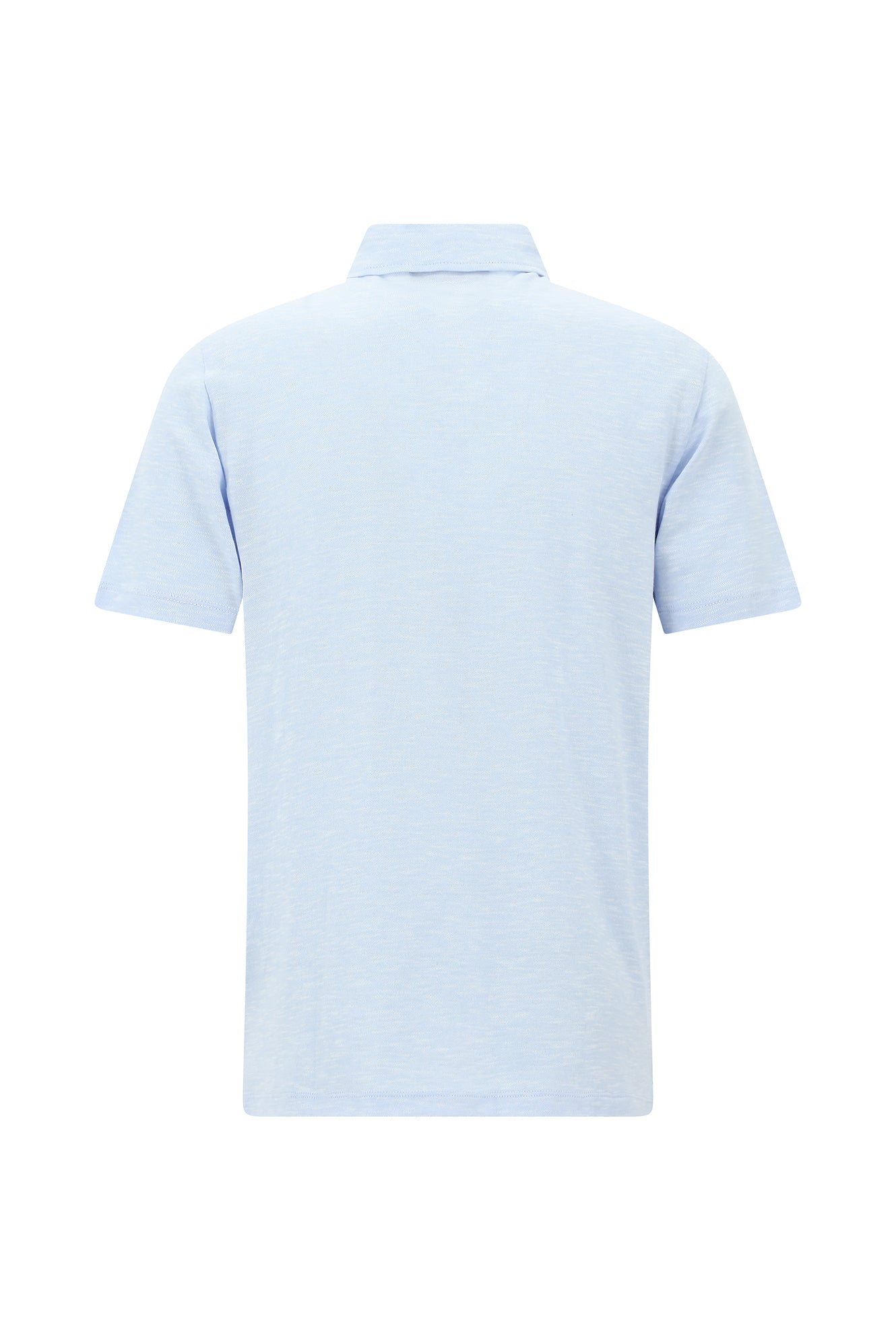 Açık Mavi Regular Fit Desenli Nakışlı Merserize Pamuk Polo Yaka T-shirt