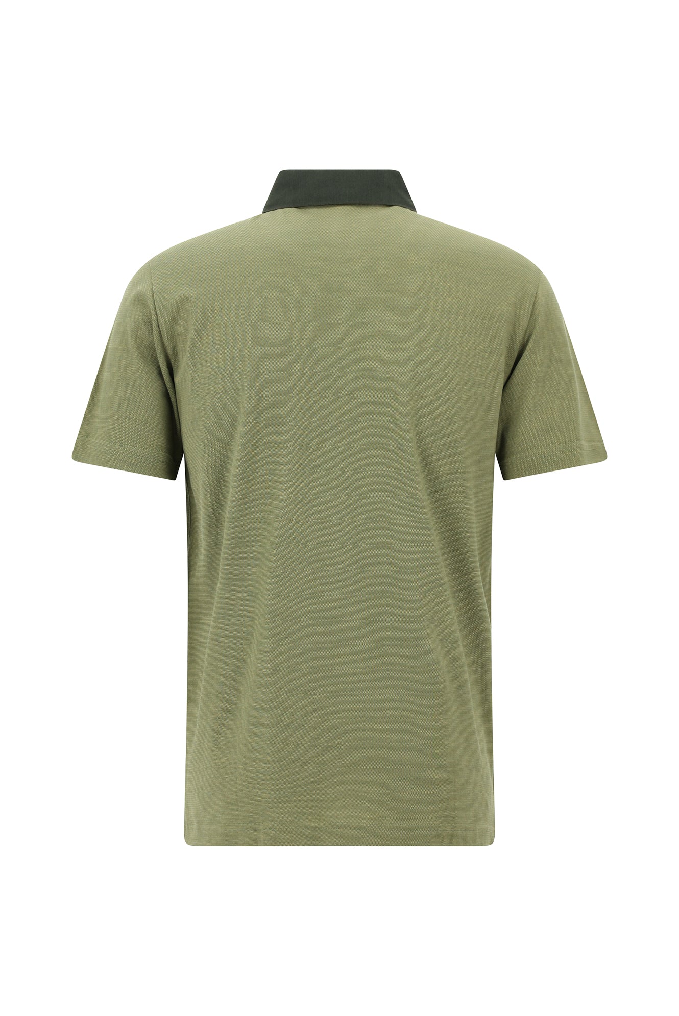 Orta Haki Regular Fit Desenli Nakışlı Merserize Pamuk Polo Yaka T-shirt