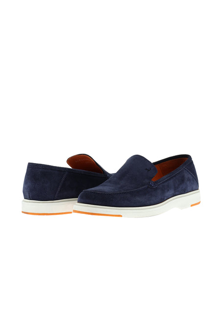 Orta Lacivert Casual Loafer Süet Deri Ayakkabı