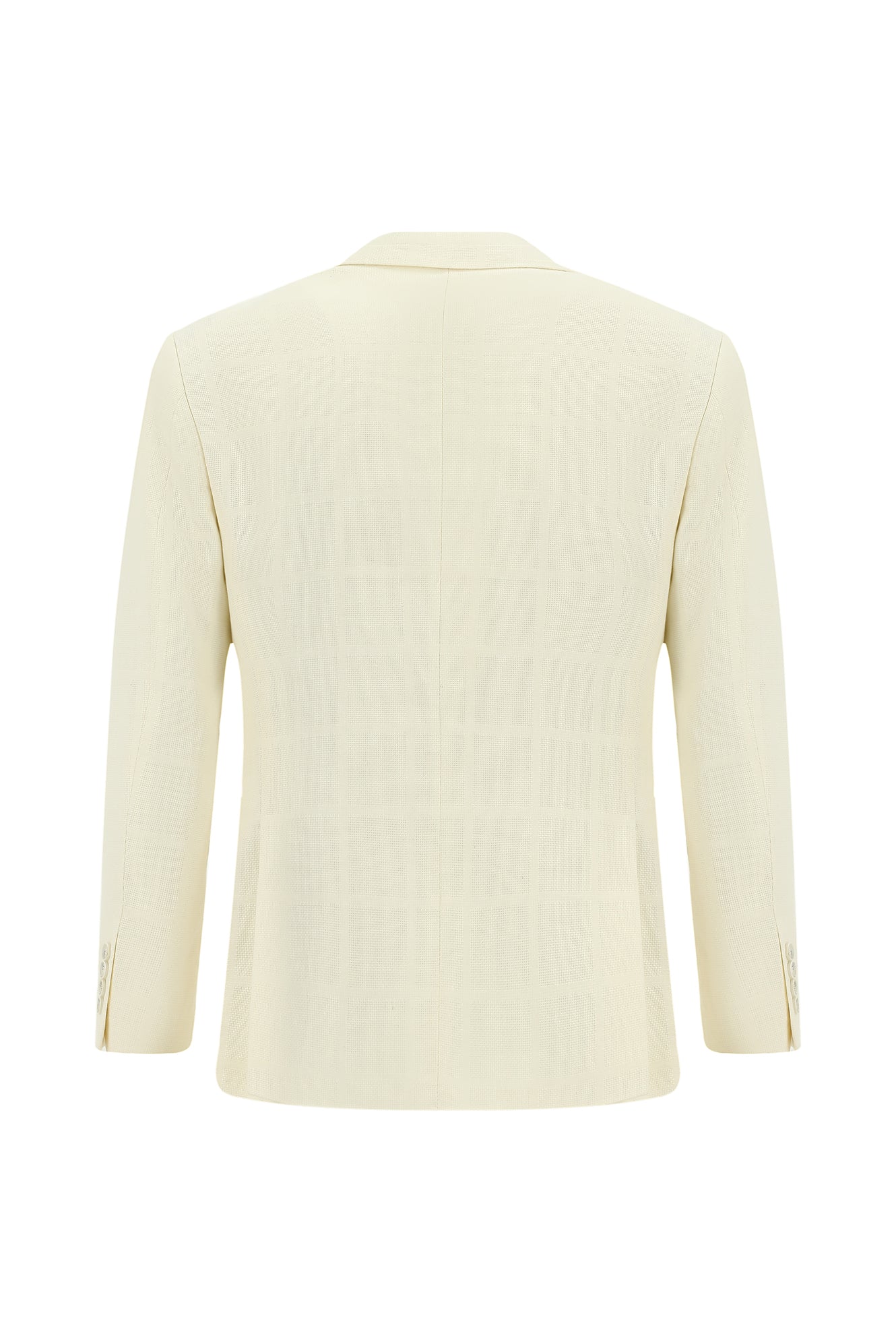 Krem Regular Fit Klasik Pamuklu Keten Ceket