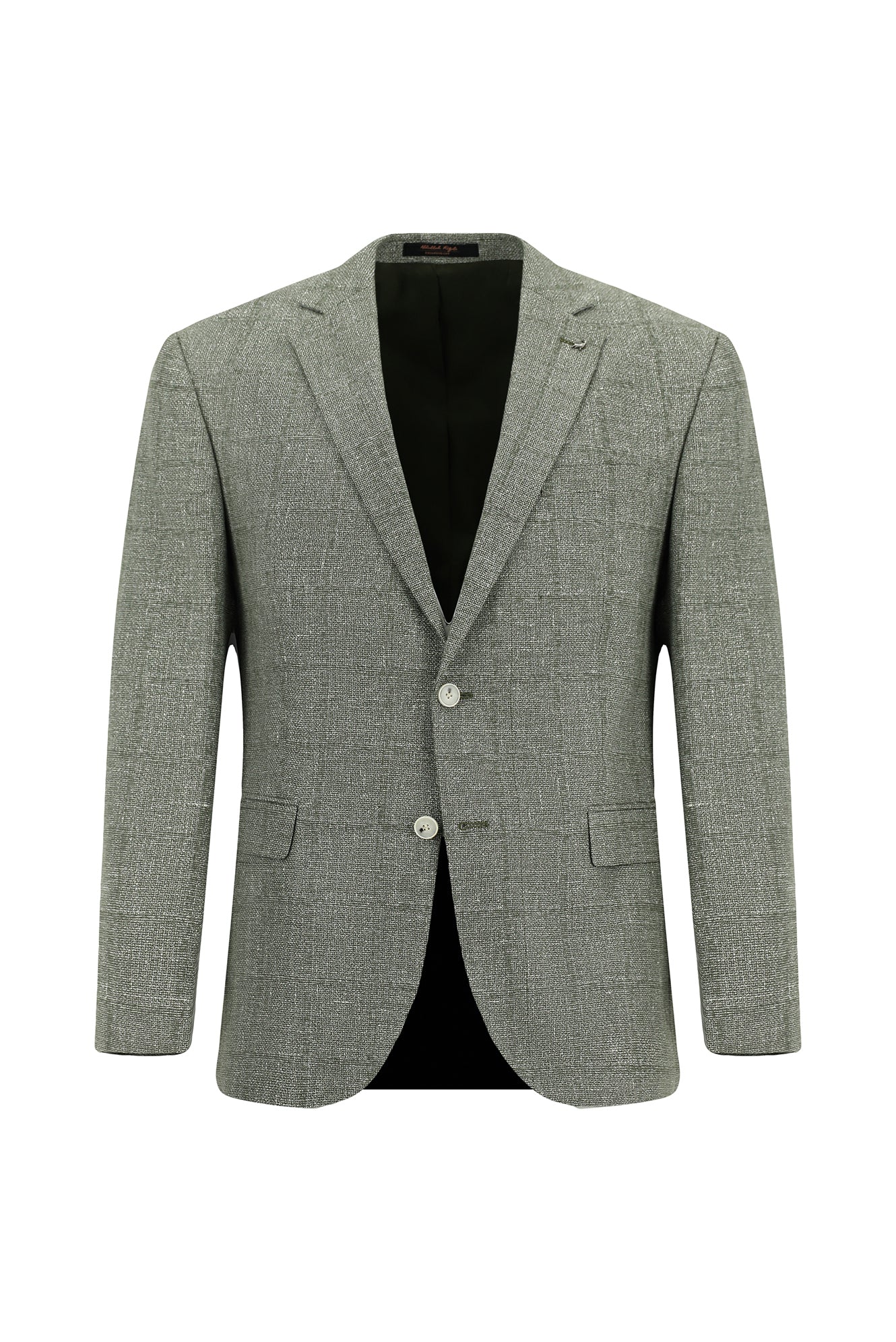 Orman Yeşili Super Slim Fit Ekstra Dar Kesim Klasik Pamuklu Keten Ceket