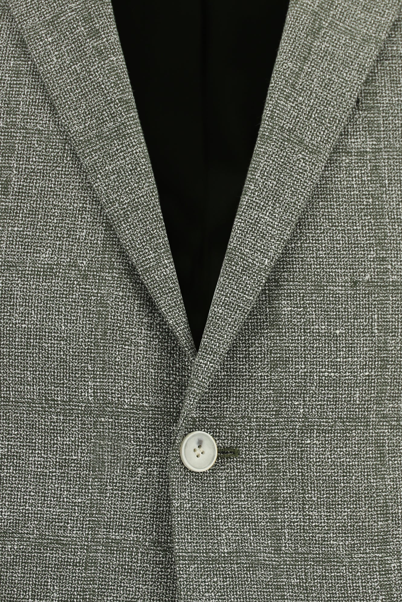 Orman Yeşili Super Slim Fit Ekstra Dar Kesim Klasik Pamuklu Keten Ceket