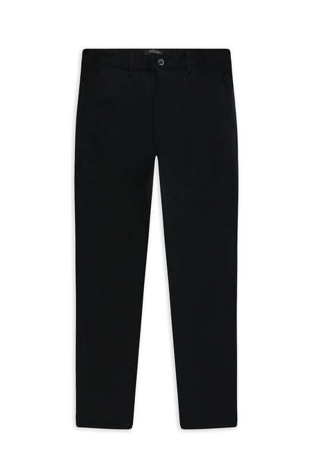 Siyah Regular Fit Desenli Likralı Kanvas / Chino Pantolon