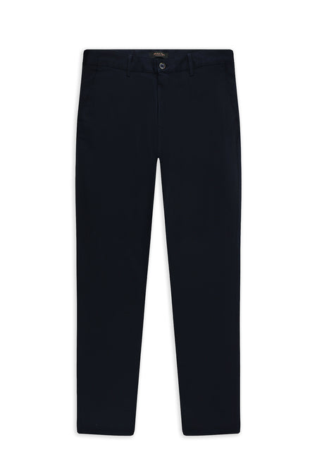 Koyu Lacivert Relaxed Fit Rahat Kesim Desenli Likralı Kanvas / Chino Pantolon