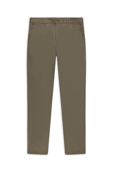 Koyu Vizon Regular Fit Desenli Lyocell Karışımlı Kanvas / Chino Pantolon