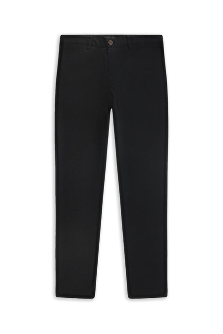 Siyah Relax Fit Rahat Kesim Likralı Kanvas / Chino Pantolon