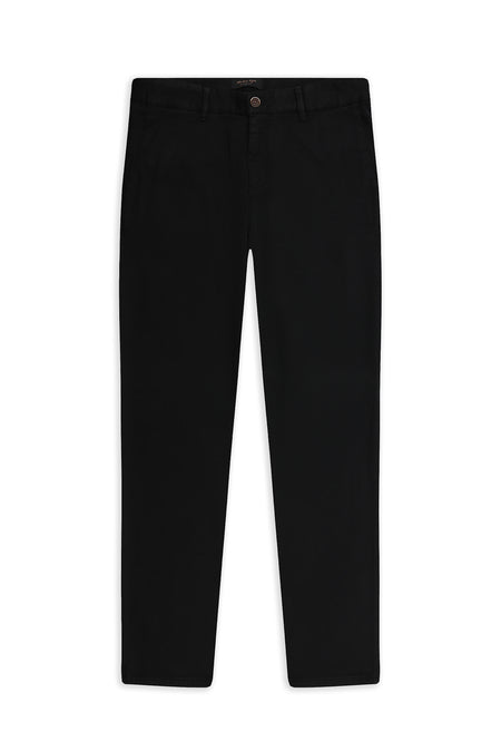 Siyah Relaxed Fit Rahat Kesim Lyocell Karışımlı Kanvas / Chino Pantolon