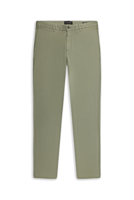 Orta Haki Relaxed Fit Rahat Kesim Likralı Kanvas / Chino Pantolon