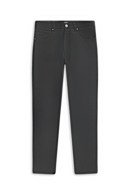 Siyah Regular Fit Likralı Kanvas / Chino Pantolon