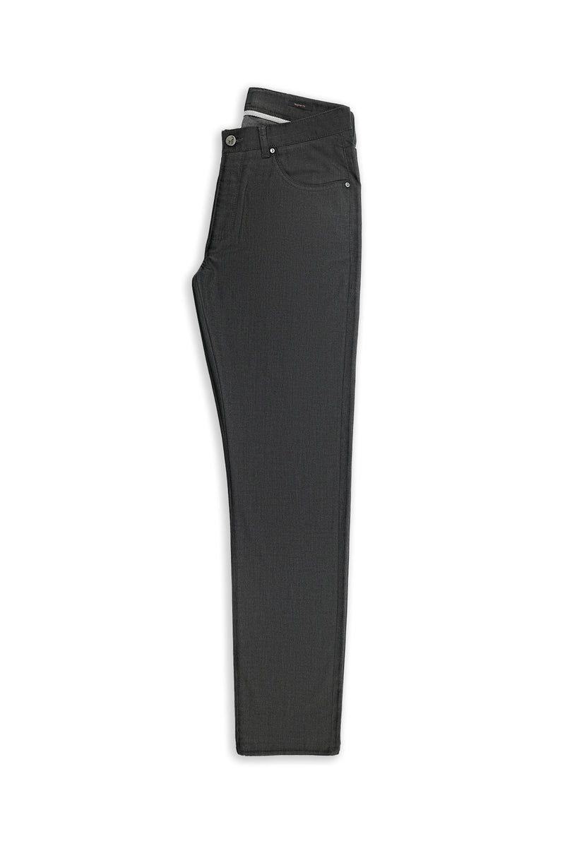 Siyah Regular Fit Likralı Kanvas / Chino Pantolon