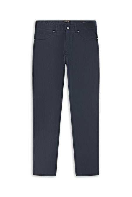 Koyu Lacivert Regular Fit Likralı Kanvas / Chino Pantolon